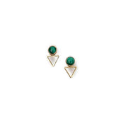 Malachite Tiny Elder Stud Earrings