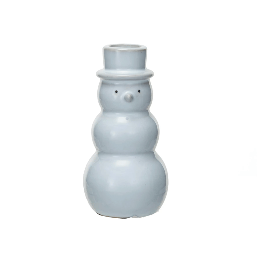 Stoneware Snowman Shaped Taper Holder