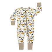 Jungle Friends Animals Bamboo Baby Pajamas Convertible Zippie