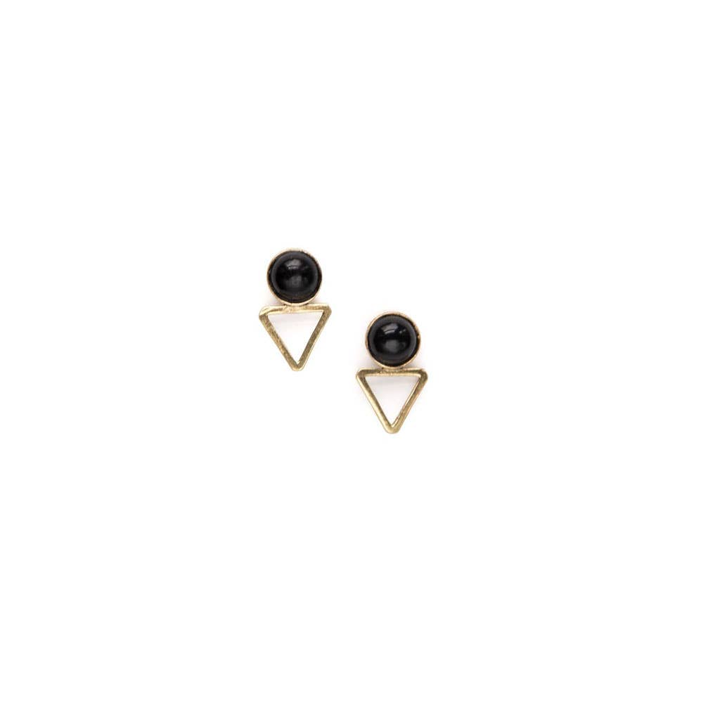 Onyx Tiny Elder Stud Earrings