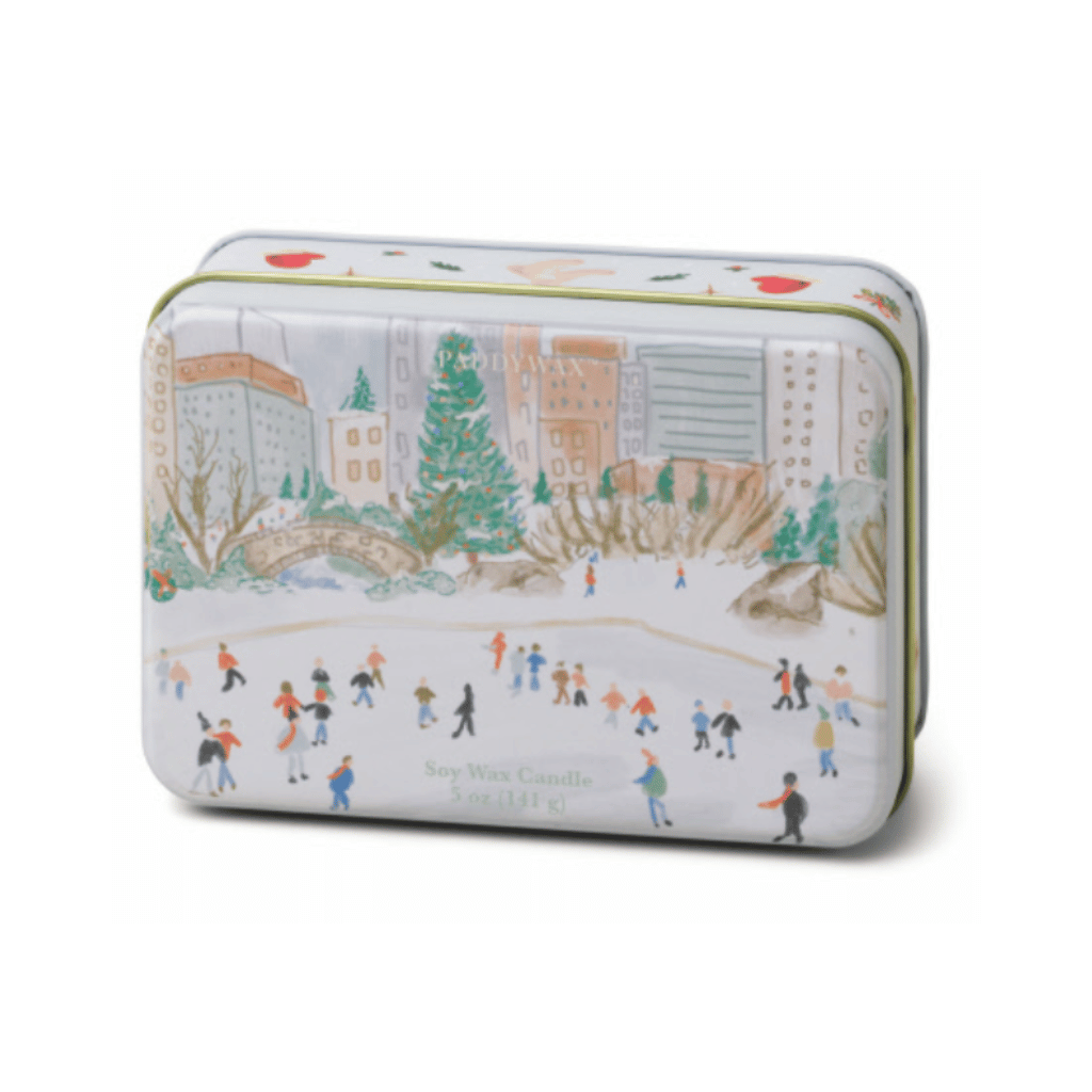 Ice Skating Scene Christmas Tin Candle