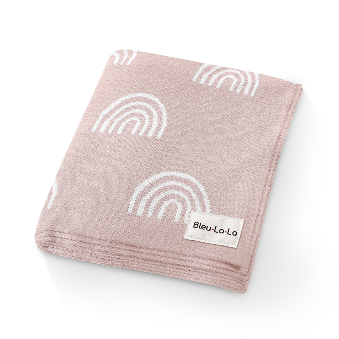 Organic Cotton Receiving Blanket - Pink Rainbow