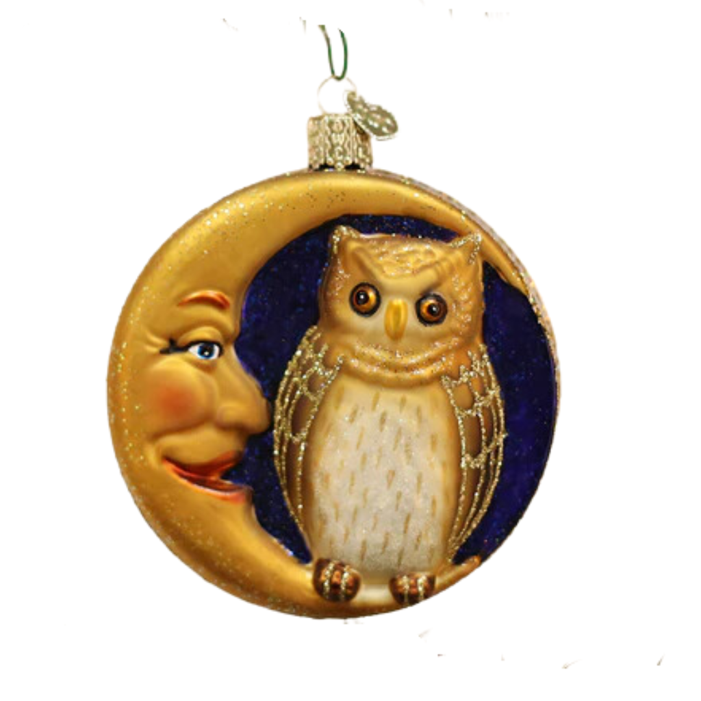 Owl in Moon Ornament