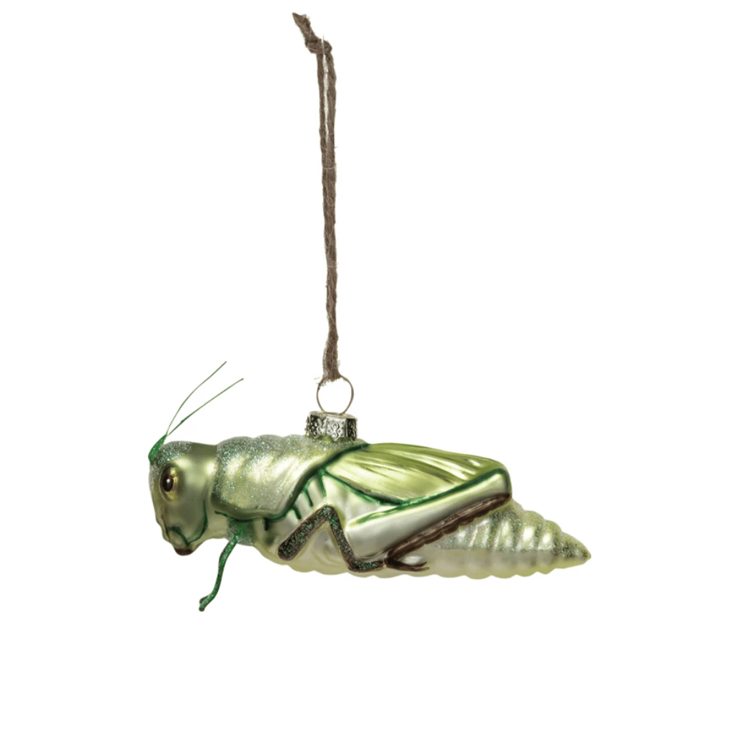 Hand-Painted Glass Grasshopper Ornament