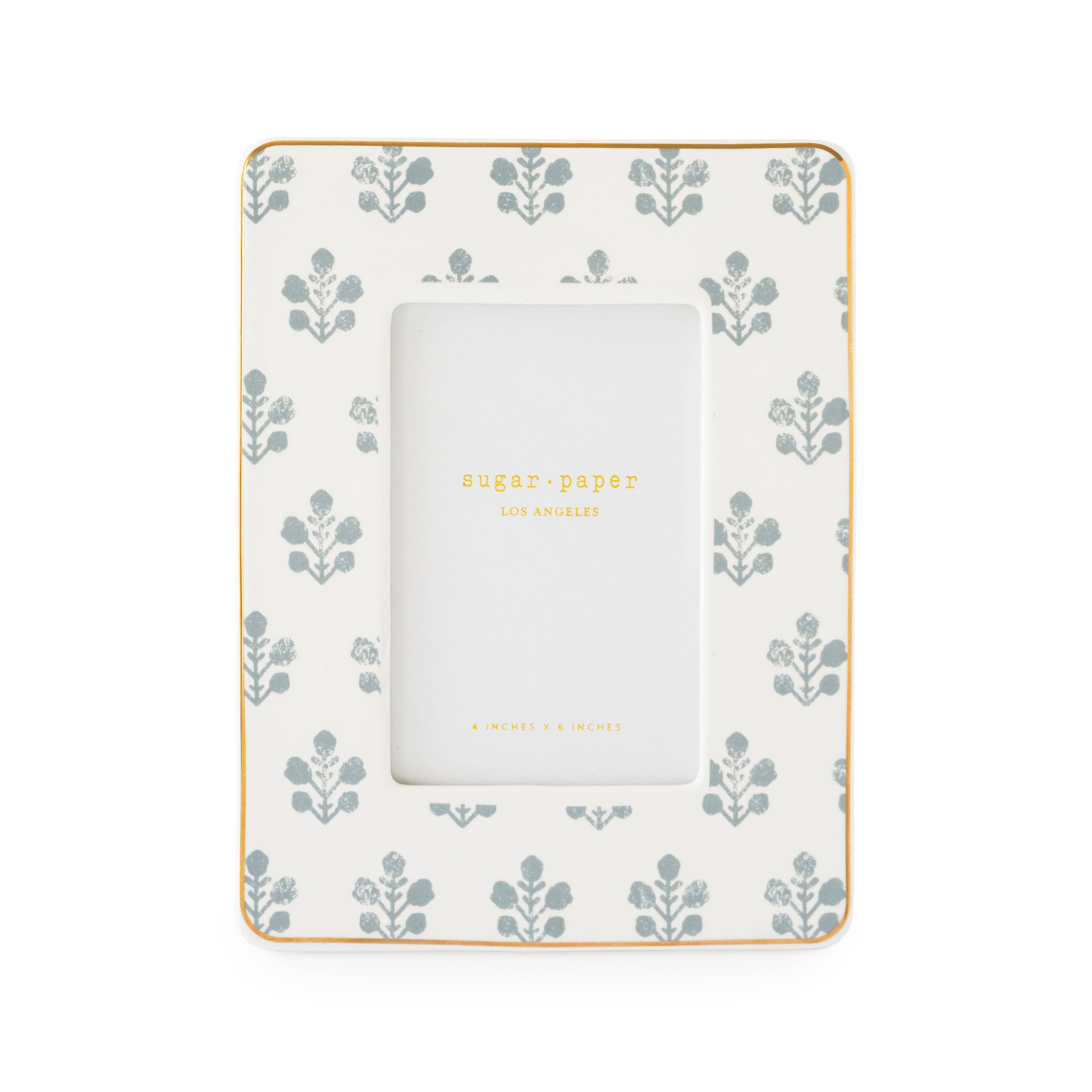 Dusty Blue Floral Picture Frame