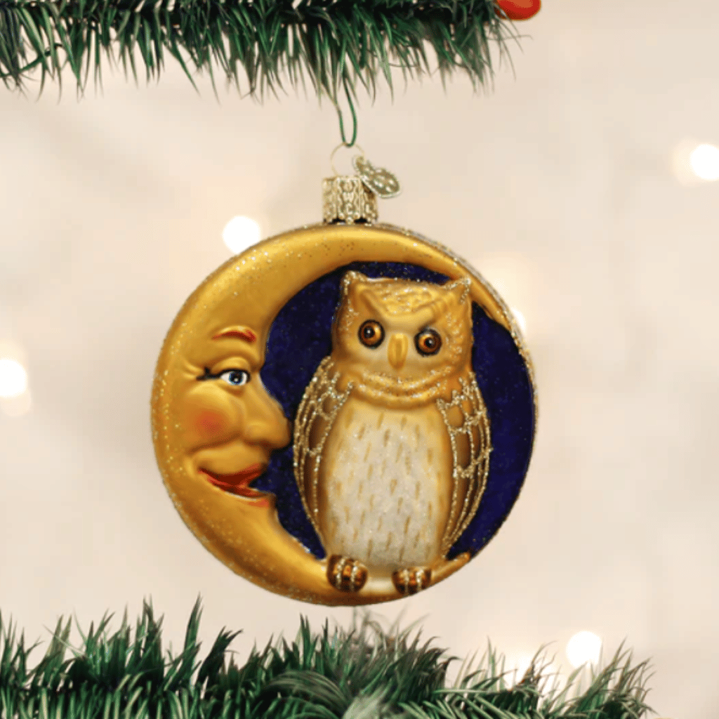 Owl in Moon Ornament